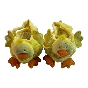 (2) Vintage Le Top Easter Basket Plush Duck Soft Chick Yellow Easter Boutique
